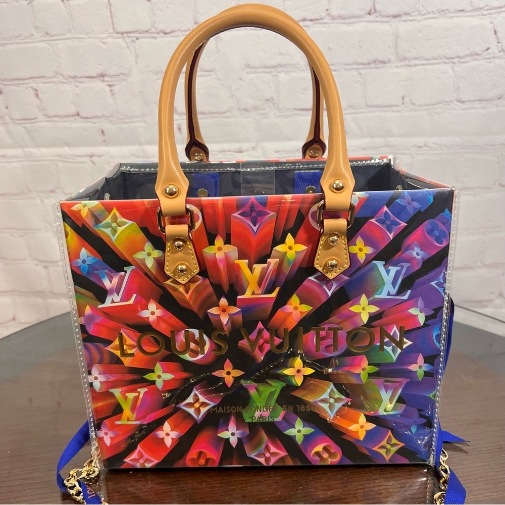 LOUIS VUITTON Shopping Gift Bag Limited Edition Prism wrapped in clear PVC - Picture 9 of 15